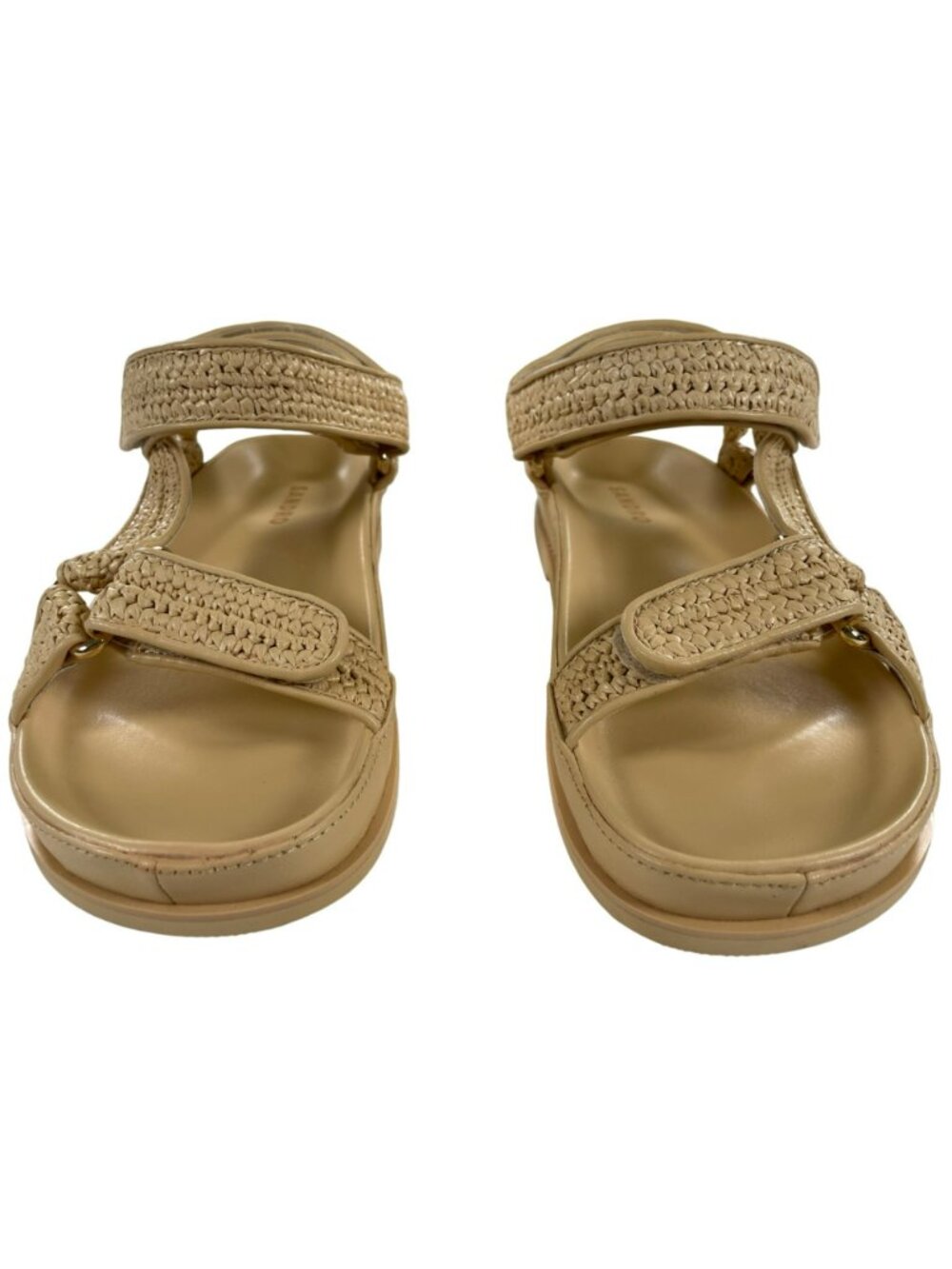 Sandro Raffia Flat Sandals Beige Open Toe Comfy Casual Women's Size 8 NEW - Picture 5 of 9